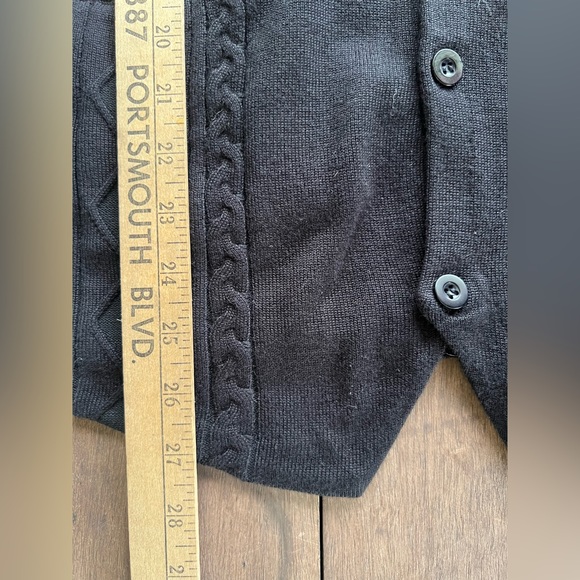 Paul Jones Men Black Cardigan Vest Sweater Sz L Button Viscose Acrylic Blend NWT - Picture 7 of 8